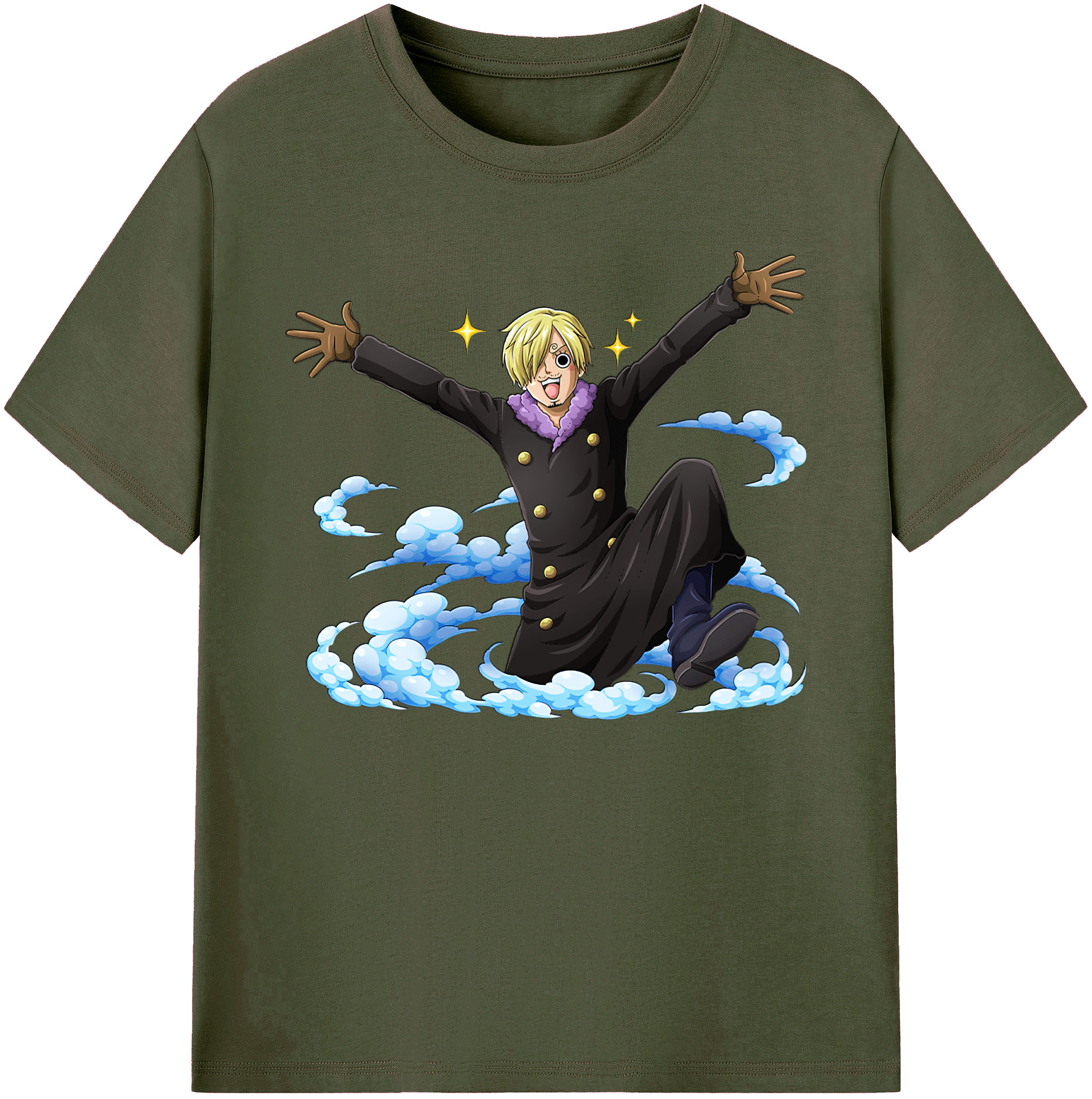 （画像用） ワンピース サンジ ONE PIECE Sanji 綿100％ メンズ半袖Tシャツ｜肌触りやわらか＆通気性